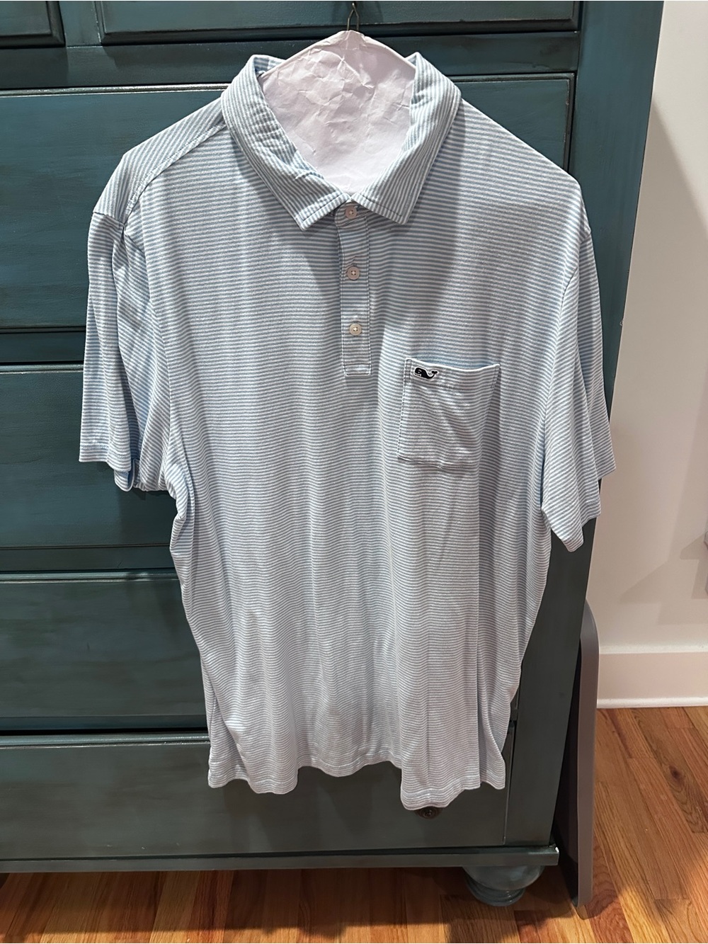 Vineyard Vines Light Blue Striped Polo